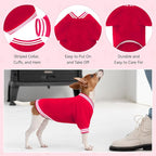 Dog Sweater Brushed Fleece Baseball Jacket Soft Warm Pet Sweatshirt Dog Sweaters for Small Dogs Puppy Sweater Boy Girl Pet(Red-XS)