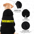 EXPAWLORER Security Dog Hoodie Puppy Sweater - Dog Sweatshirt Soft Fleece Lined Pet Clothes, Cold Weather Hooded Jacket Coat Keep Warm for Small Medium Large Dogs, X-Large