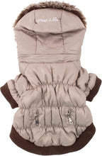PET LIFE Classic Metallic Fashion Pet Dog Coat Jacket Parka w/ 3M Insulation and Removable Hood, Medium, Metallic Grey