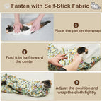 27.6" Large Cat Grooming Wrap – Anti-Escape Cat Wrap for Cutting Nails, Brushing & Medication – Soft, Comfortable, Reusable, Self-Adhering, Holds Cats Up to 15lbs (Cow Corn)
