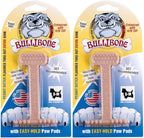 Bullibone Nylon Dog Chew Toy Nylon Bone - Improves Dental Hygiene, Easy to Grip Bottom, and Permeated with Flavor (Peanut Butter, Small - 2 Pack)