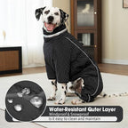 Four Legged Dog Winter Coat for Small Dogs, Warm Puppy Onesie Clothes Christmas, Reflective Turtleneck Dog Jacket with Buckles & D-Rings, Puffer Cold Weather Coat Zipper