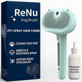 Fresh Fur Shower Brush, 3-in-1 Self-Cleaning Steamy Pet Brush for Dogs & Cats – Grooming Tool for Long & Short Hair, Removes Loose Hair and Reduces Shedding (Green)