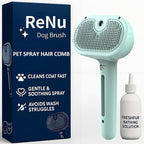 Fresh Fur Shower Brush, 3-in-1 Self-Cleaning Steamy Pet Brush for Dogs & Cats – Grooming Tool for Long & Short Hair, Removes Loose Hair and Reduces Shedding (Green)