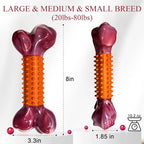 Apasiri Dog Toys for Aggressive Chewers Peanut Butter Flavored: 4-Pack Dog Bones for Large Dogs, 8" Chew Toys Long-Lasting, Tough Nylon & Rubber Dogs Toys