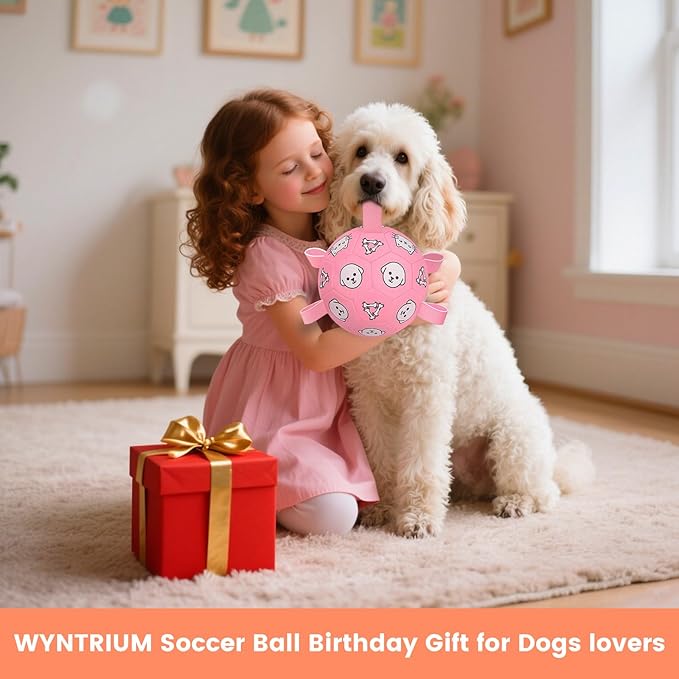 Dog Soccer Ball, Dog Toy Soccer Balls with Grab Tabs, Herding Ball for Dogs, Water Pool Dog Toys for Indoor/Outdoor Play – Great Dog Birthday Gift for Medium & Large Dogs, 8 Inch
