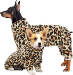 ROZKITCH Dog Pajamas Fleece, Pet Windproof Warm Cold Weather Jacket Vest with Luminous Zipper, Jumpsuit Apparel Outfit Clothes for Small Medium Large Dog Brown M
