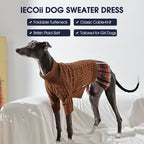 IECOii Big Girl Dog Sweater Dress, Cable Knit Sweater for Extra Large Dogs Girl, Caramel,4XL, Cute Dog Warm Dress for Fall Winter,Good Stretcy Fit Knitwear for Giant Breed Dogs Female Indoor & Outdoor