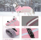 Lelepet Dog Coat Warm Dog Winter Coat Waterproof Dogs Jacket with Harness Built in Reflective Pet Fleece Vest Zip-Up Cold Weather Coats for Extra Large Dogs Turtleneck & Windproof Coats Great Dane 3XL