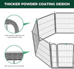 FXW Garden Fence Outdoor for The Yard – 32in(H) x 36.4ft(L) Heavy Duty Metal Animal Barrier for Dog and Rabbit, Decorative Dog Fence, 16 Panels, Silver