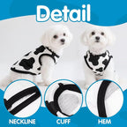 Adorable Cow Print Dog Shirts – Lightweight, Cozy Outfit for Small to Medium Dogs, Soft & Snuggly Pet Wear for Everyday Comfort and Cuteness.Back & S