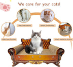 Luxury Cardboard Cat Scratcher Sofa Bed, Couch Shaped Cat Scratching Board, Scratch Lounge with Catnip, Scratcher for Indoor Cats(Brown)