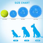 6-Pack 3.5” LED Light-Up Squeaky Dog Toy Balls ，Durable Interactive Glow Fetch Toys for Aggressive Chewers，BPA Free Non-Toxic, Spiky Puppy Chew Balls