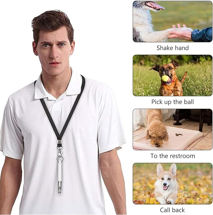 White Dog Whistle to Stop Barking Neighbors Dog,Adjustable Ultrasonic Silent Dog Whistle