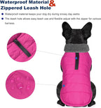 Dog Winter Coat, Waterproof Dog Jacket with Leash Hole, Reflective Adjustable Pet Snow Vest, Warm Fleece Sweater for Small Medium Large Dogs - Pink, XL