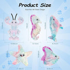 Dog Toys Pack, Durable Unstuffed Animal Dog Chew Toy, Large Soft Plush Dogs Toys Set, Dog Squeaky Toy for Small, Middle, Large Breed(5-Pack, Ocean Animals)