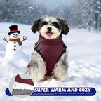 Gyuzh Dog Coat with Harness - Waterproof Winter Dog Coat, Fleece Lined, Adjustable, Reflective, for Medium Dogs - Large, Purple