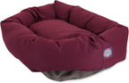 Majestic Pet 24 Inch Bagel Calming Dog Bed Washable – Cozy Soft Round Pet Bed with Spine Support for Dogs to Rest their Head - Fluffy Donut Puppy Bed 24x19x7 (Inch) - Small – Burgundy