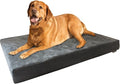 Dogbed4less Waterproof Orthopedic Cooling Memory Dog Bed for Large and Extra Large Dogs, Suede Gray Color, Jumbo 55X47X4 Inches