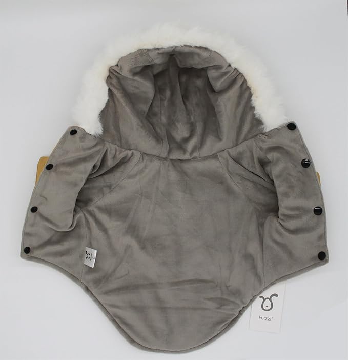 Pet Warm Dog Coat for Winter Dog Clothes Hooded Dog Jacket for Small Puppies Medium Large Dog Cat Clothes Insulated Padded Snow Jacket for Cold Weather Faux Fur (X-Large, Yellow)