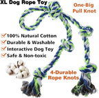 Rope Toy for Dogs，Large Dog Rope Toys for Aggressive Chewers, Heavy Duty Dog Toys for Large Medium Breed, Indestructible Tough Chew Toys Tug of War Dog Toy Cotton Rope for Teeth Cleaning