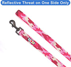Pawtitas 6 FT Comfortable Pet Puppy Leash - Reflective Dog Leash with Heavy Duty Training Handle & Highly Reflective Threads - Available in Small Camo Pink