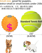 SCHITEC Squeaky Puppy Toys, 2'' Interactive Latex Squeak Dog Ball Toy, [4 Pack] Soft Rubber Bouncing Fetch Play Pet Balls for Mini Breed Small Dogs Puppies