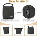 Pet Food Storage Bag，Dog Food Travel Bag with 2PCS Collapsible Dog Travel Bowls,Waterproof Kibble Storage Container for Road Trips, Camping (Black, Small)