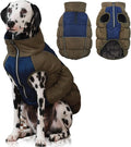 IECOii XL Dog Coat - Winter Waterproof, Extra Warm XLarge Dog Coat with Reflective Fleece Vest & Turtleneck, Zipper Closure, XL