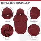KOOLTAIL Basic Dog Hoodie - Soft and Warm Dog Hoodie Sweater with Leash Hole and Pocket, Dog Winter Coat, Cold Weather Clothes Sweatshirt for Small Medium Large Dogs Puppy Cat Boys Girls Deep Red XS