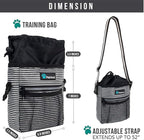 PetAmi Dog Treat Pouch, Pet Treat Pouch for Training, Dog Walking Bag Holder for Kibbles, Pet Food Toy, Dog Trainer Essentials Supplies, Poop Bag Dispenser, 3 Ways to Wear (Black Stripes)