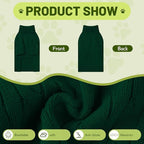 Small Dog Thermal Pullover Sweater, Classic Turtleneck Cable Knitwear Dog Clothes for Cold Weather Warm Pet Clothes for Chihuahua, Bulldog, Dachshund, Pug Green Large