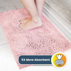 Muddy Mat® Shown on TV – Super Absorbent Door Mat Indoor, Microfiber Quick Dry Chenille Entryway Rug, Non-Slip Front Door Mat, Indoor Mats for Entryway, Machine Washable Pet Rug, Pink 24"x36"