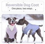 Lelepet Reversible Dog Coat Waterproof Dog Jacket Windproof Puffer Vest for Winter Warm Lightweight Coats for Small Dogs Adjustbale Hook & Loop Pet Apparel with Leash Hole, Shih Tzu, Purple, S