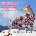 ROZKITCH Dog Warm Pajamas, Pet Windproof Warm Cold Weather Jacket Vest with Luminous Zipper, Jumpsuit Apparel Outfit Clothes for Small Medium Large Dog L-Pink 2XL