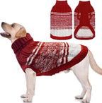 Mihachi Dog Sweaters for Medium Dogs Girl Boy,Soft Warm Dogs Shirt, Cold Weather Dog Coat Turtleneck Knitted Pullover Dog Clothes Costume with Leash Hole for Large Cat Puppy Doggy Pet,Red M