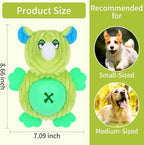 Interactive Dog Toys, Plush Dog Toy with Treat Dispensing Ball, Squeaky Dog Toy with Cute Plastic Paws for Playing,Slow Eat Hiding Food Enrichment Toy for Small & Medium Breeds(Green)