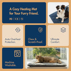 Dog Heating Pad (56"x40") - Waterproof Electric Heated Mat & Pet Bed for Indoor and Outdoor Use, Chew Resistant Cord, Machine Washable Cover with Wheat Pattern Quilting, for Cats and Pets