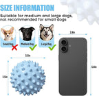 Apasiri Dog Toy Squeaky Ball – Interactive Spiky Ball with Bacon Flavor, Indestructible Tough Rubber Dog Toy, 3.5'' for Medium & Large Dogs – Christmas & Party Gifts for Dogs - Blue