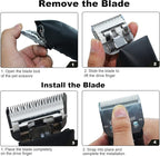 7Pack 10 Blades Dog Grooming Replacement Blades Compatible with Andis Pet Clipper/Oster A5/Wahl KM Series Dog Clipper,Ceramic Blade & Stainless Steel Blade (#10+30+40+3FC+4FC+5FC+7FC)