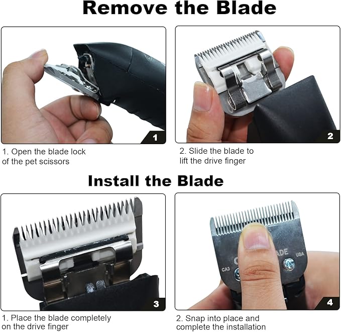 3PCS 30 Blades Dog Grooming Clipper Blades Compatible with Andis Pet Clipper/Oster A5/Wahl KM Series Dog Clipper,Ceramic Blade & Stainless Steel Blade
