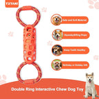 Durable Dog Tug Toy – Tough Double Ring Rope and Rubber Chew Toy with Squeaker, Interactive Tug-of-War for Large Dogs, Heavy Duty Play and Easy to Clean (Double Ring)
