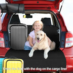 F-color SUV Cargo Liner for Dogs - Waterproof Pet Cargo Liner, Comfort Dog Cargo Cover with Bumper Flap Protector, Scrachproof Large Size Universal Fit SUVs Sedans Trunks Vans, Black