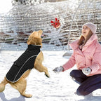 Malier Dog Winter Coat, Windproof Dog Cold Weather Coats with Real Pocket, Winter Extra Warm Pet Coat Fleece Jacket Reflective Clothes for Small Medium Large Dogs and Puppy (Black, X-Small)