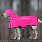 Mile High Life Dog Raincoat, Adjustable Waterproof Pet Rain Jacket, Reflective Hooded Poncho for Small Medium Large Dogs, Lightweight Breathable Pet Rain Coat (Hot Pink,XS Chest 15"-18")