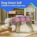 MIGOHI Winter Dog Jackets, Reversible Plaid Coats, Windproof, Waterproof, Warm for Small to Large Dogs Vest, Pink, XL