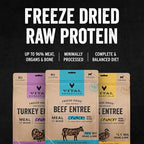 Vital Essentials Freeze-Dried Raw Beef Meal or Mixer Dog Food Crunchy Mini Nibs, 25 oz