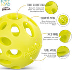 Messy Mutts Totally Pooched Huff'n Puff Ball | 2.5” TPR Puzzle Ball for Dogs | 2-in-1 Durable Interactive Toy and Tooth Cleaner | Green