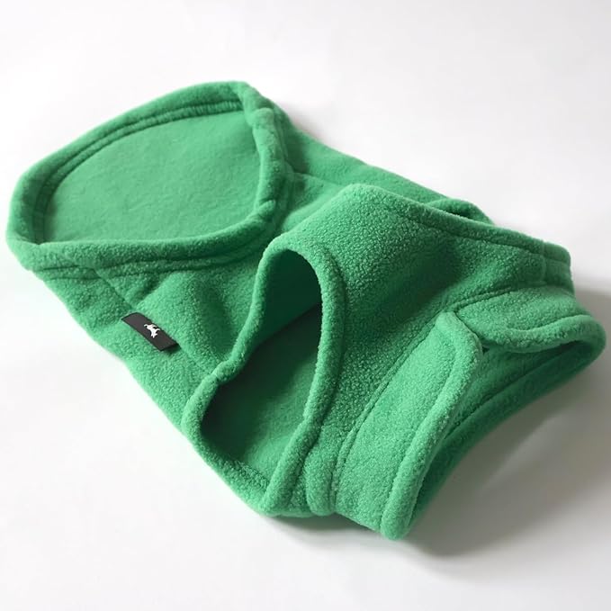 JACKO & CO - Fleece Vest Dog Sweater with Leash Ring - Soft, Warm & Lightweight Pullover Coat for Small & Medium Dogs, Puppies & Cats - Cozy Fall/Winter/Spring Pet Jacket (Green, X-Small 2-4lbs)