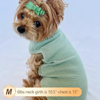 KYEESE 2Pack Dog Shirts Waffle for Small Dogs Stretchy Dog T-Shirts Lightweight Tank Top Sleeveless Vest Breathable Cat Shirt, Medium, Green+Grey